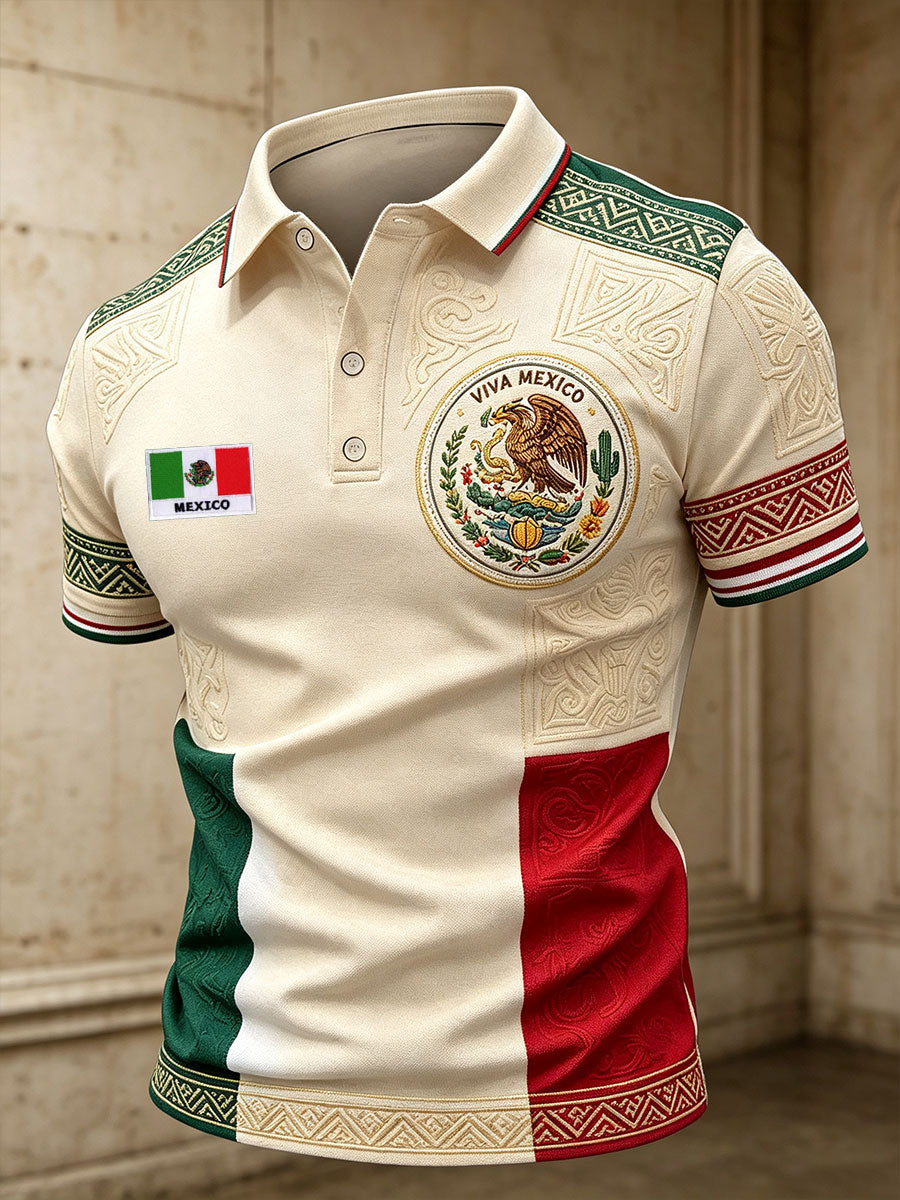 Camisetas casuales con estampado artístico de la bandera mexicana para hombre