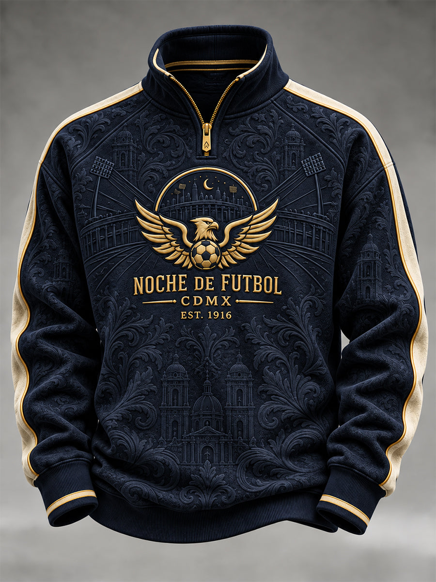 Sudadera casual con cierre hasta la mitad y estampado del equipo de fútbol masculino del Club América