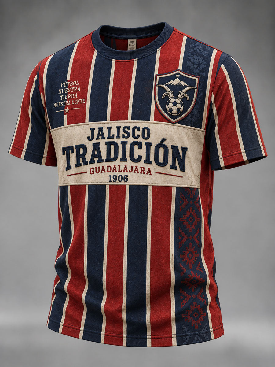 Camiseta casual con estampado de fútbol de Guadalajara para hombre