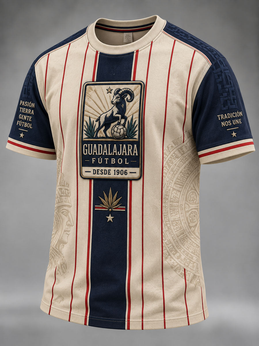 Camiseta casual con estampado de fútbol de Guadalajara para hombre