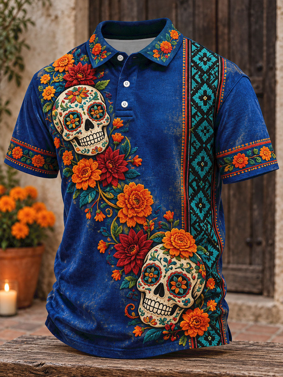 Día de México de las mujeres del arte floral muerto impreso Casual Tops