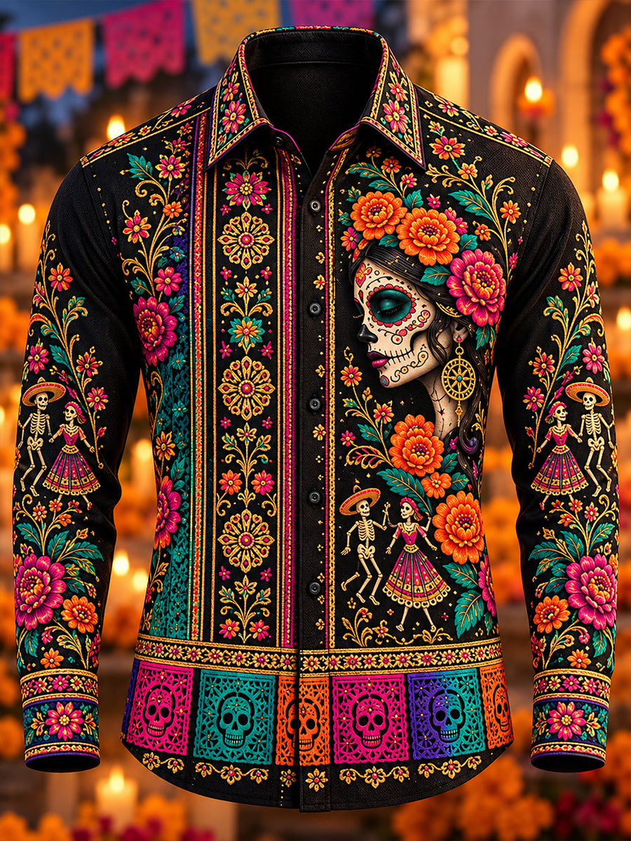 Día de México de los hombres de la camiseta muerta de la galleta