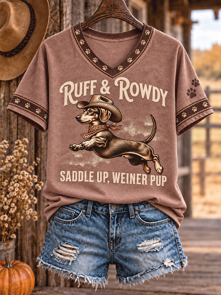 Camiseta impresa arte retro del amante de los perros del estilo de Westren de las mujeres
