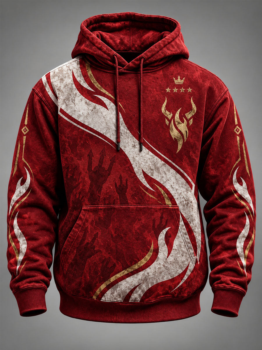 Hombres Toluca Fútbol Impreso Casual Hoodie