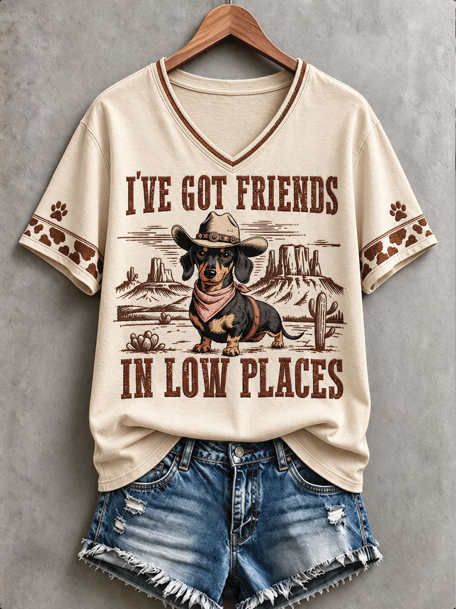 Camiseta con estampado artístico para amantes de los perros, estilo occidental retro para mujer