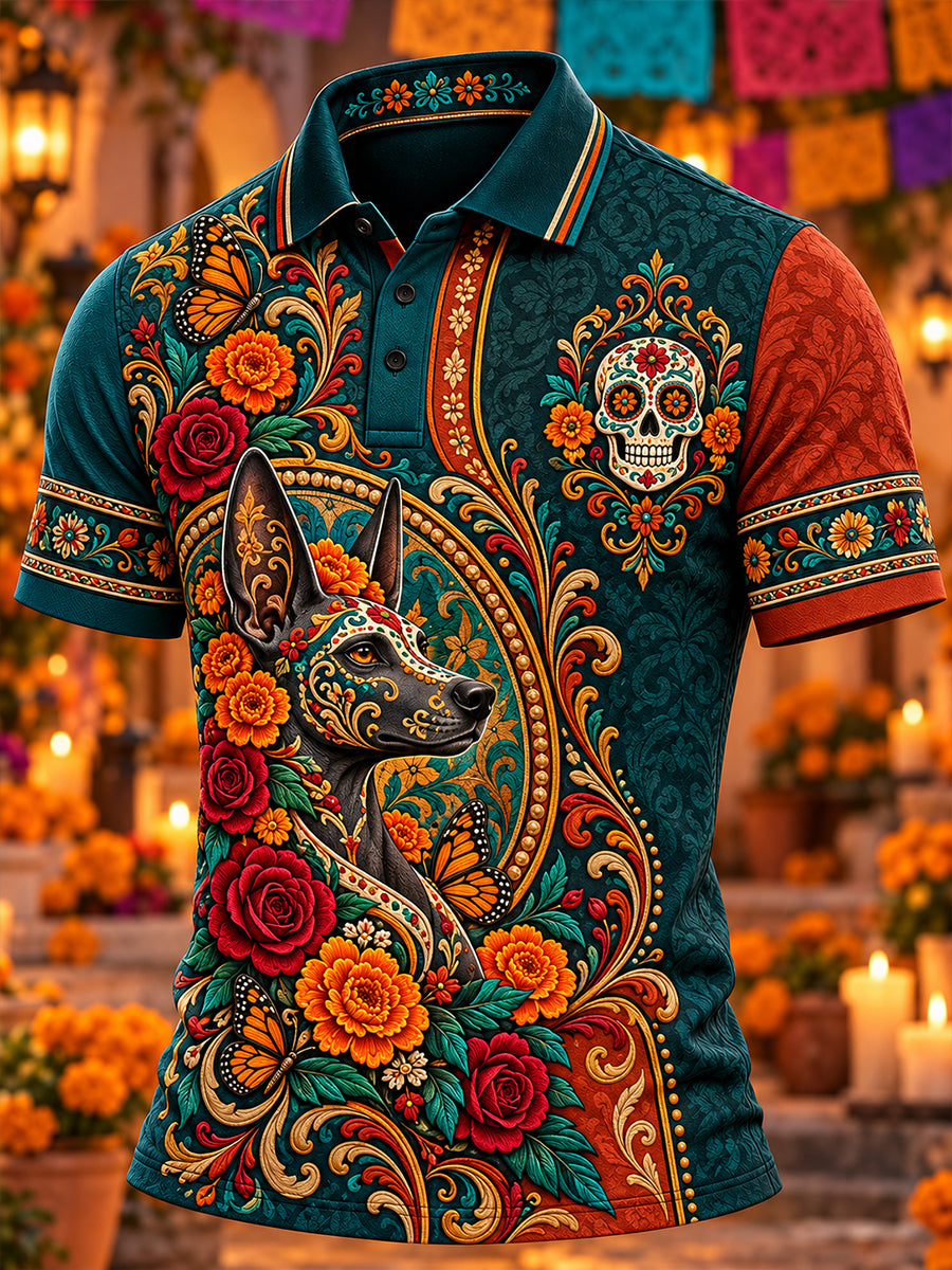 Camisa Hombre Mexico's Day Of The Dead Short Sleeve