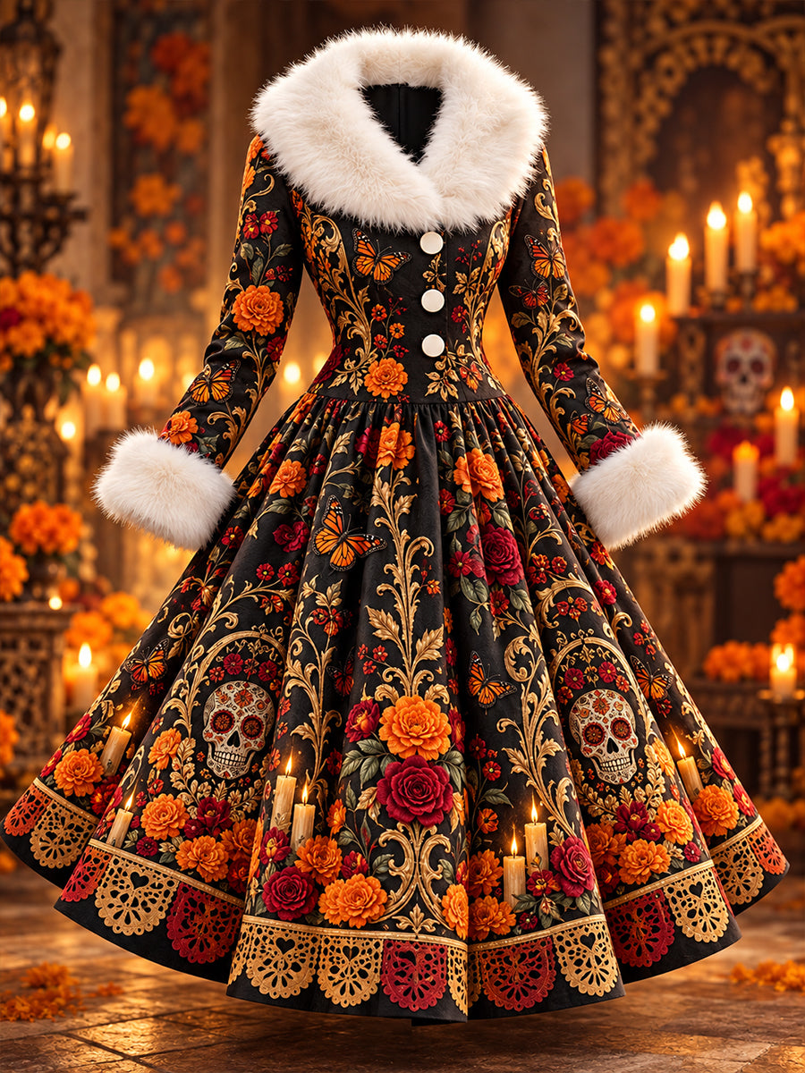 Vestido de Día de Muertos mexicano para mujer