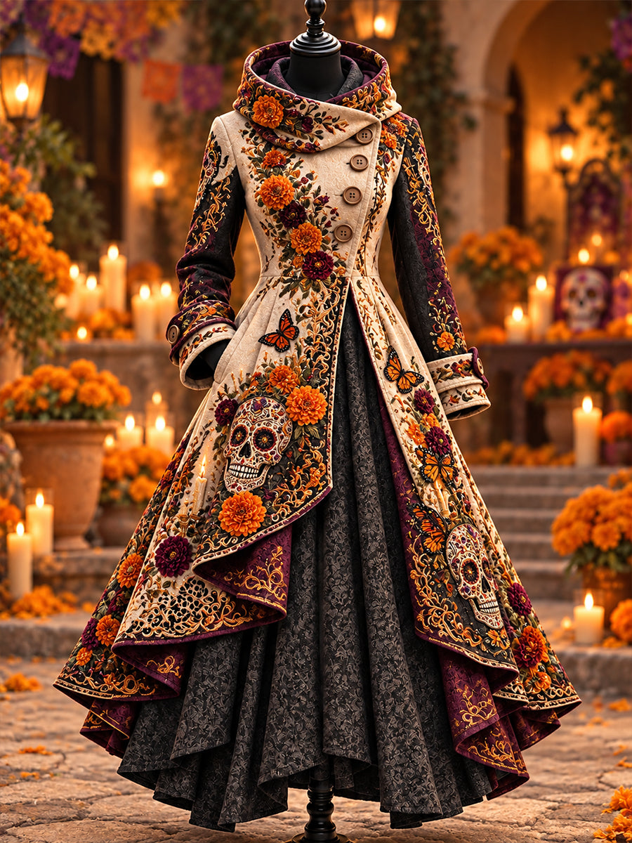 Vestido de Día de Muertos mexicano para mujer