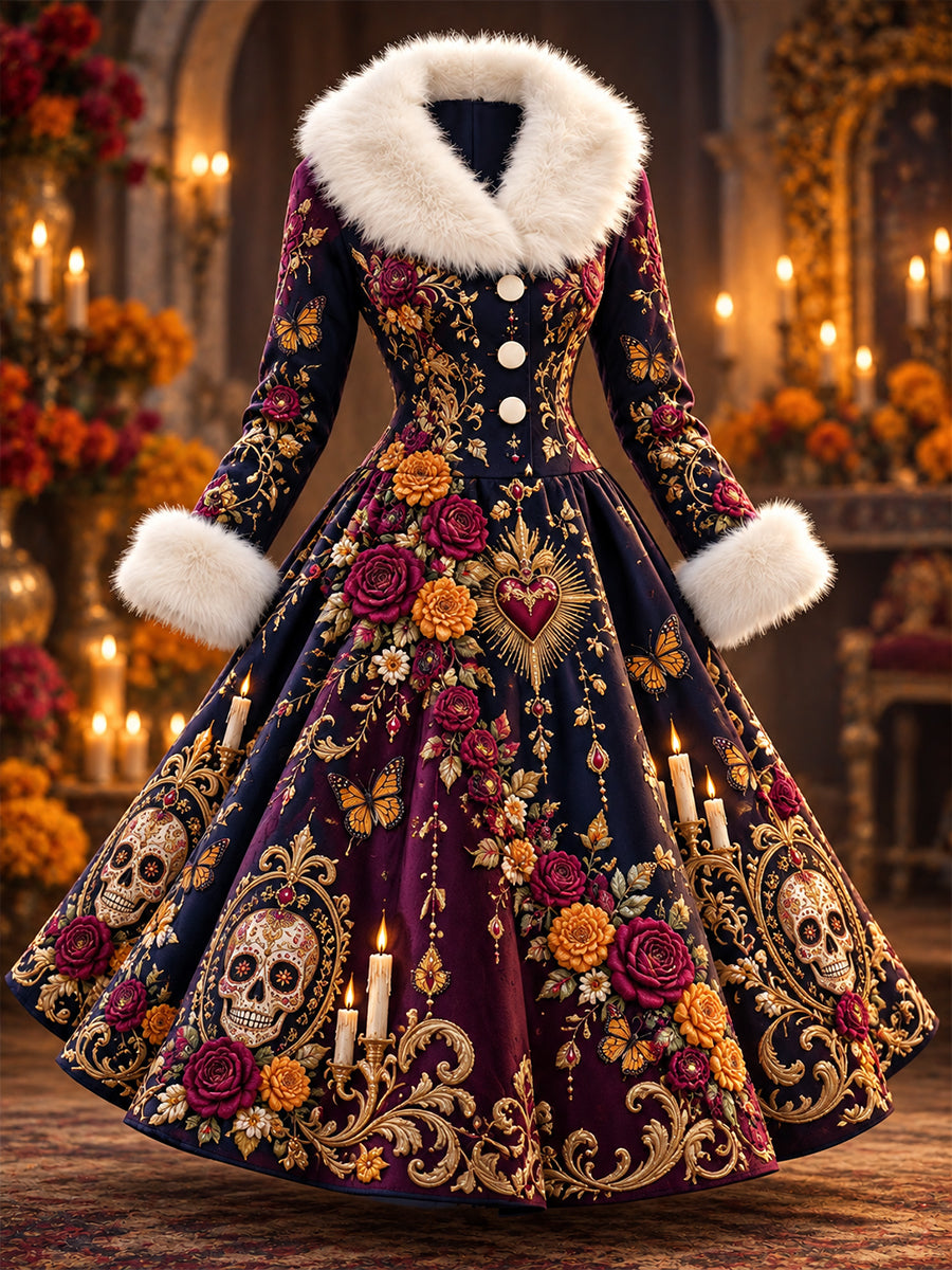 Vestido de Día de Muertos mexicano para mujer