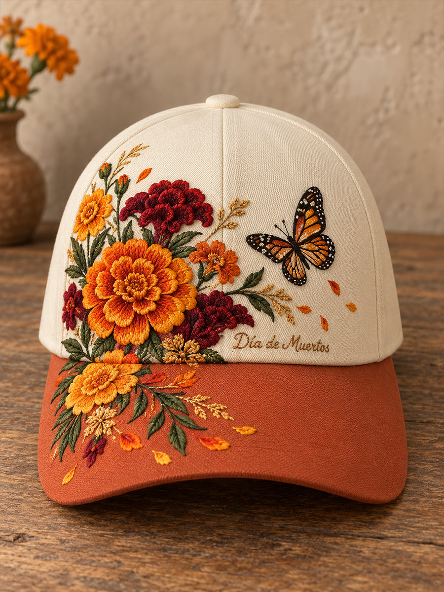 Día de México unisex del arte floral muerto impreso Sombrero