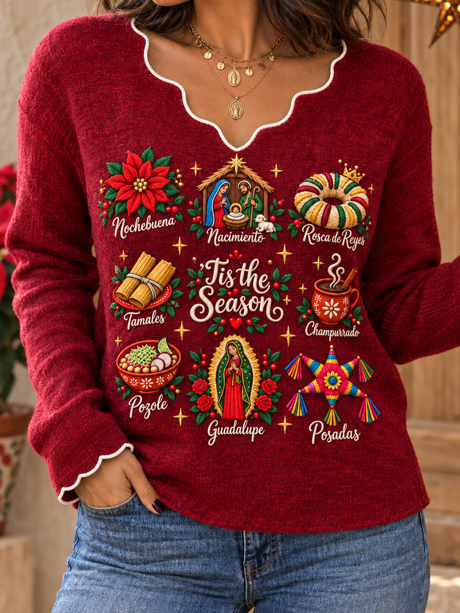 Camisetas estampadas para mujer con la frase "Feliz Navidad" en español