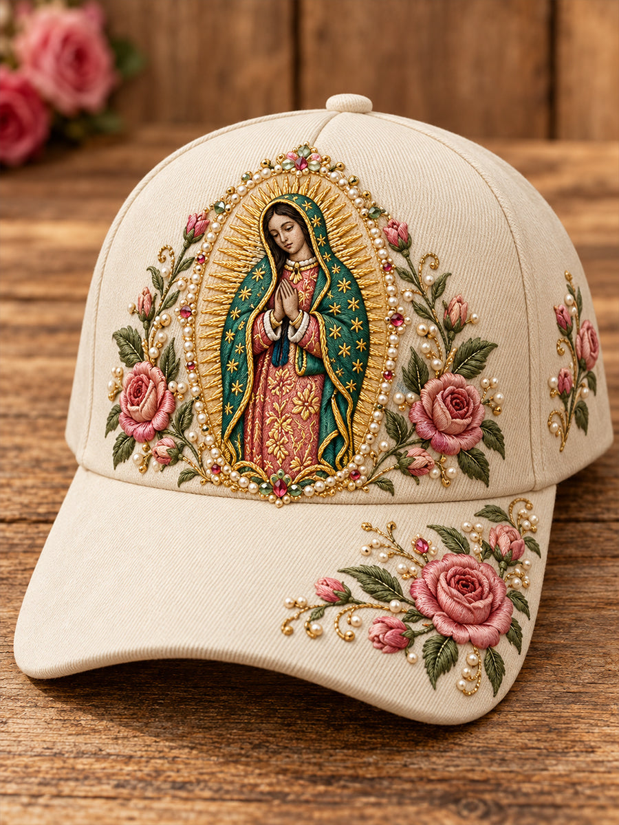 Gorra unisex con estampado floral del Día de Nuestra Señora de Guadalupe, México