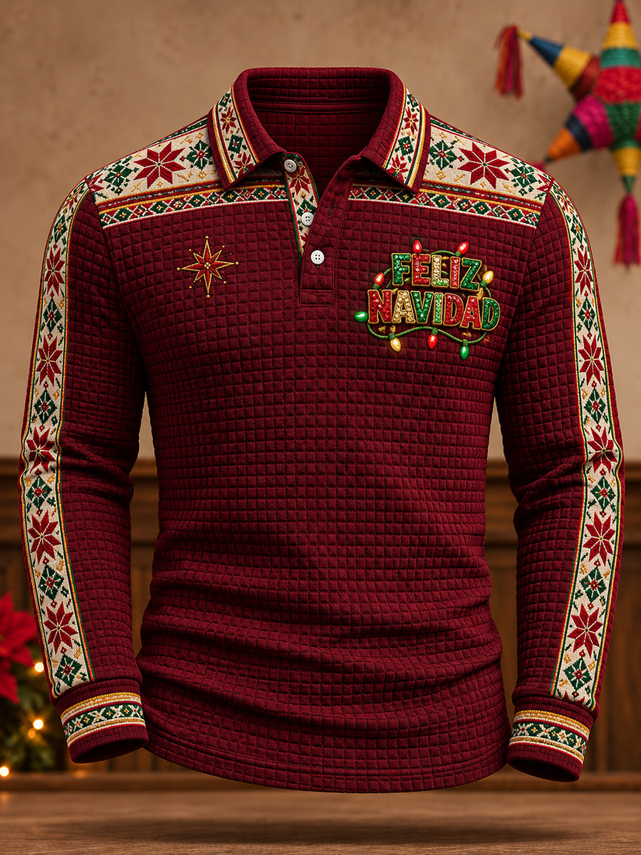 Camisetas casuales estampadas con la frase "Feliz Navidad" para hombres, diseño de México