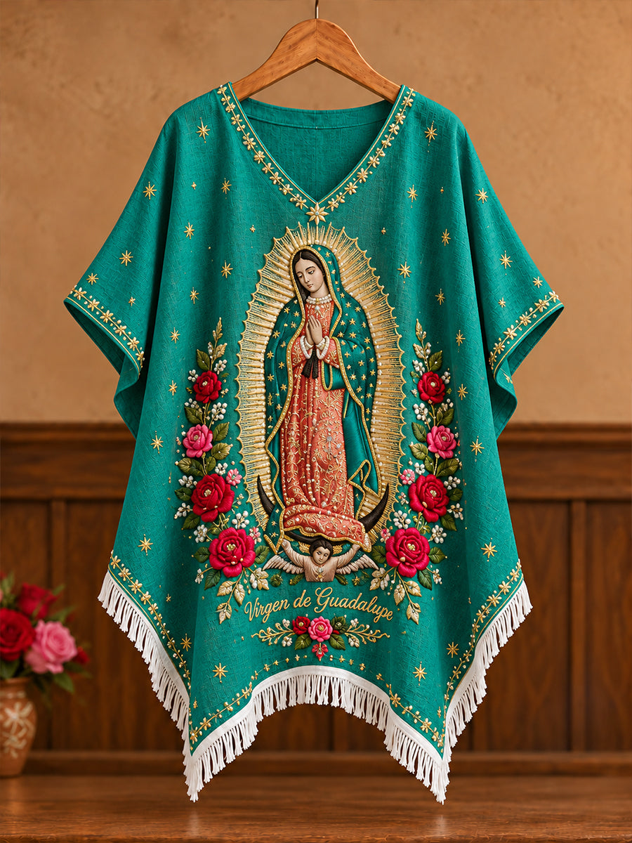 Mujeres de México Nuestra Señora de Guadalupe Día Floral Arte Impreso Tops