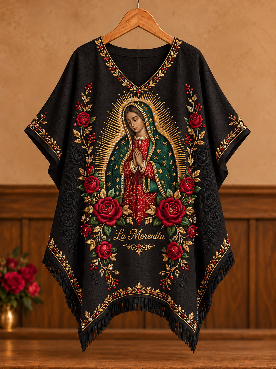 Camisetas estampadas con diseño floral del Día de Nuestra Señora de Guadalupe para mujer