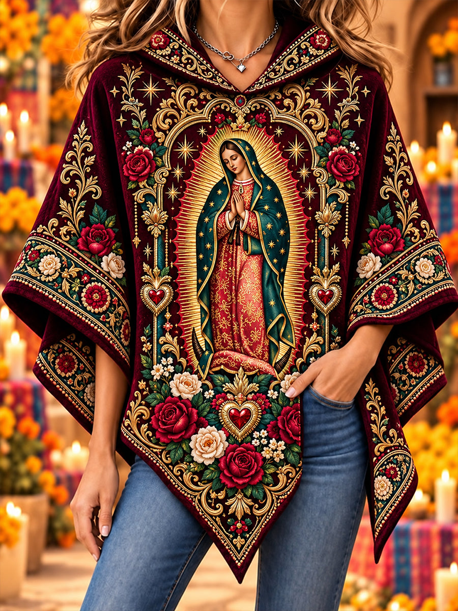 Suéter con capa de la Fiesta de Nuestra Señora de Guadalupe para mujer, México