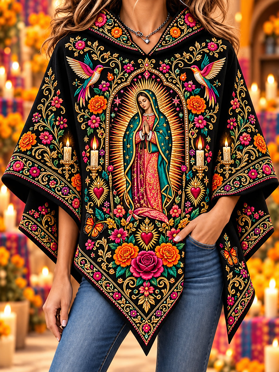 Mujer Fiesta de Nuestra Señora de Guadalupe México Cape Sweater