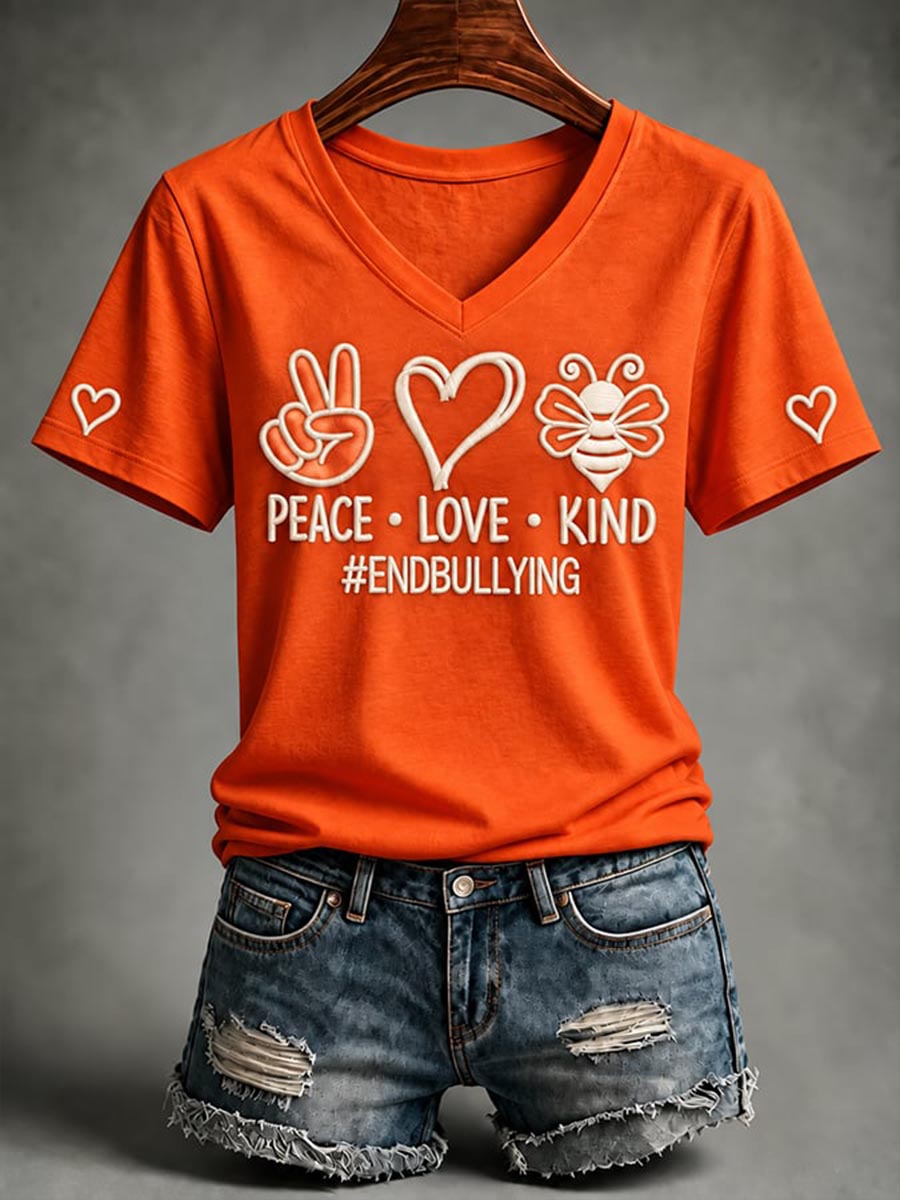 Camiseta estampada contra el acoso para mujer