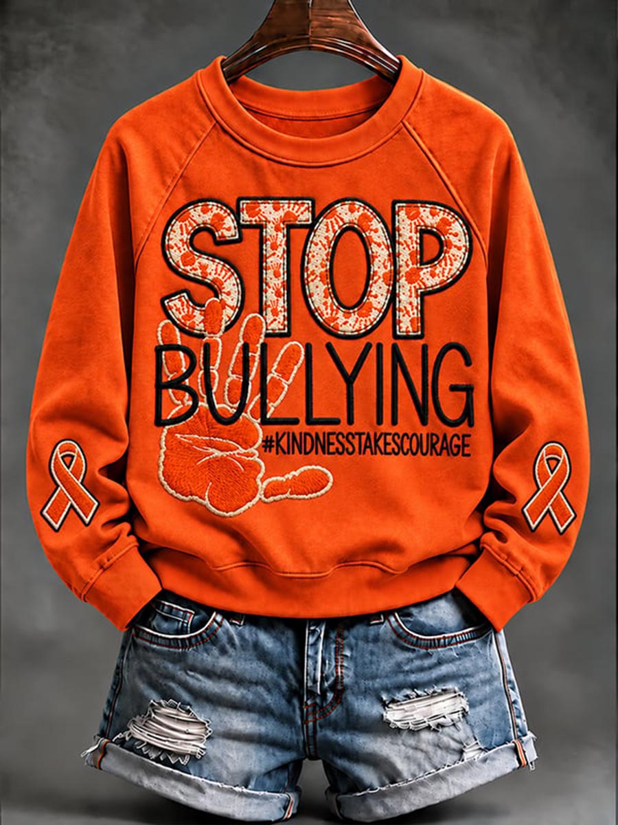 Sudadera estampada contra el acoso para mujer
