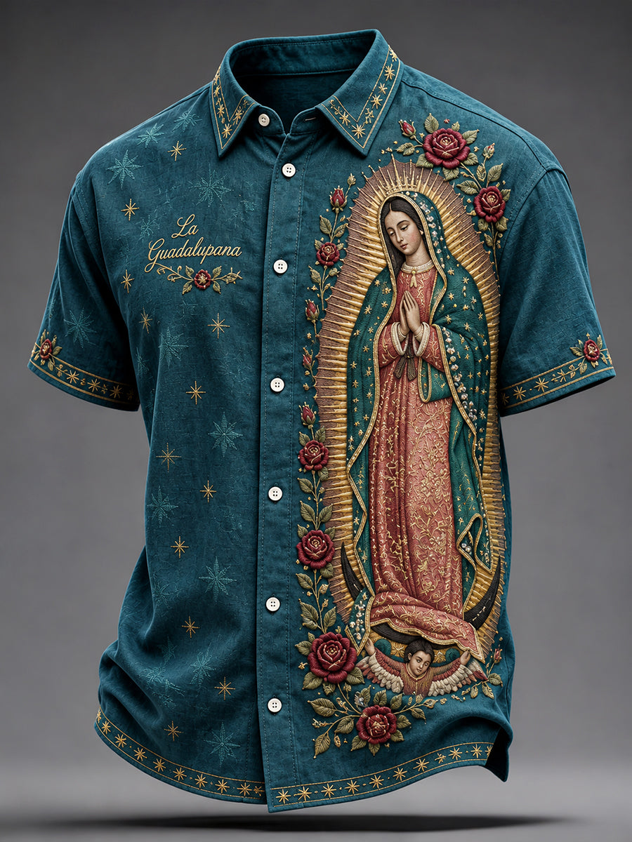 Hombres México Nuestra Señora de Guadalupe Arte Impreso Camisa