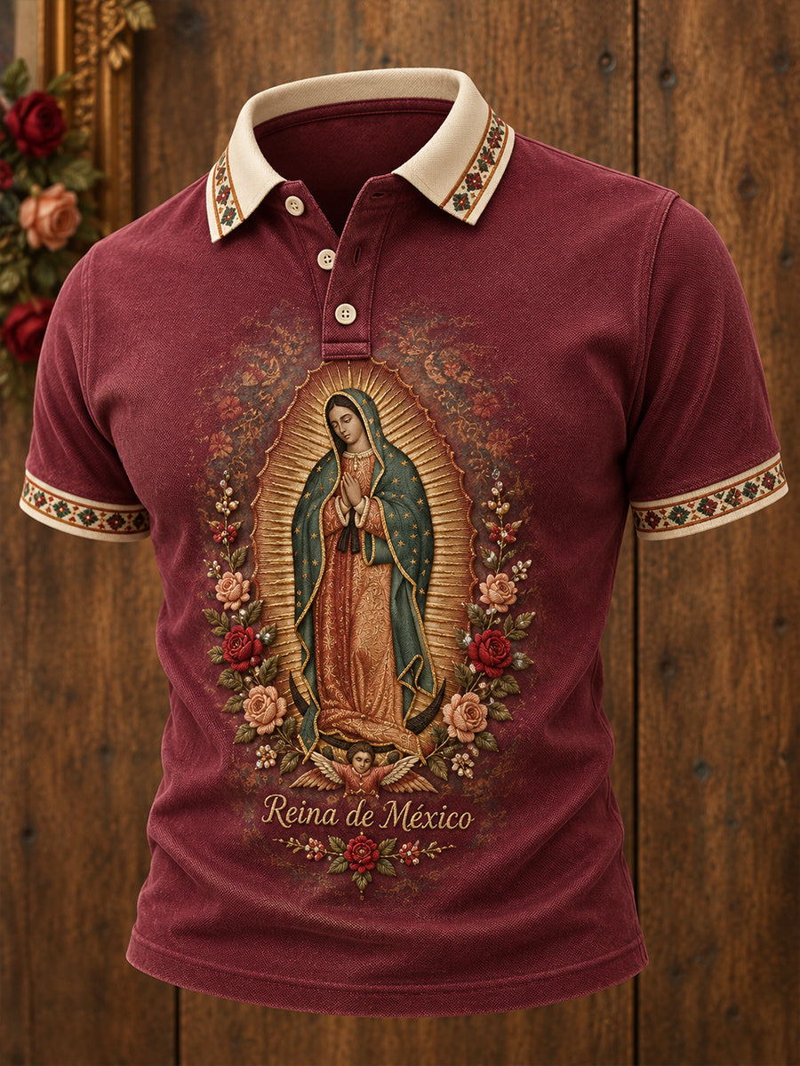 Camisetas casuales estampadas con el arte de la Virgen de Guadalupe para hombre