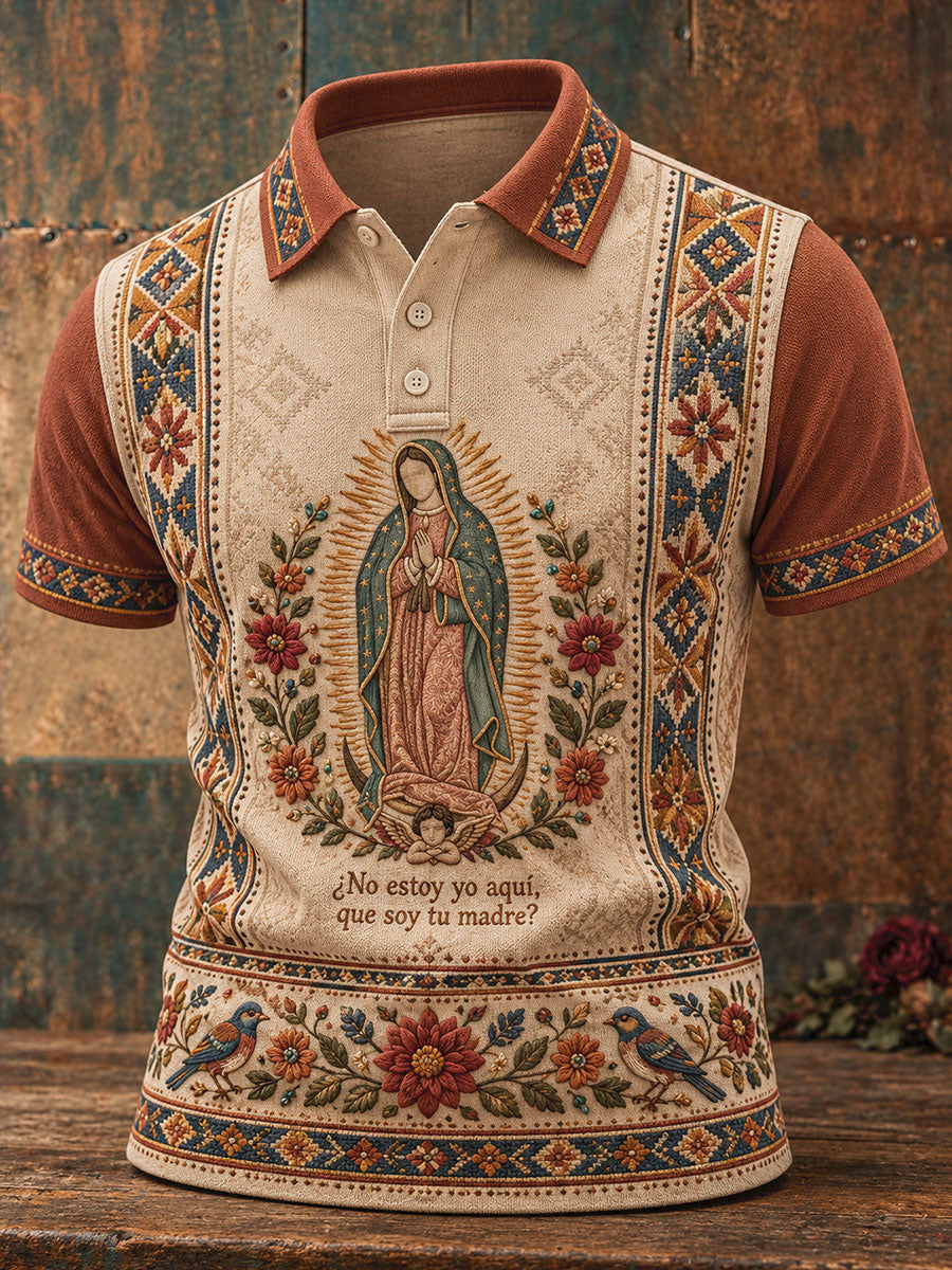 Camisetas casuales estampadas con el arte de la Virgen de Guadalupe para hombre