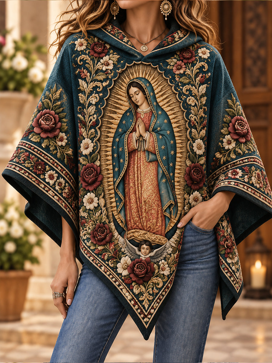 Suéter con capa de la Fiesta de Nuestra Señora de Guadalupe para mujer, México