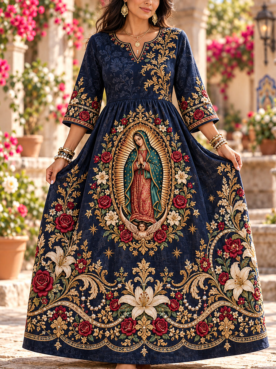 Vestido mexicano de la Fiesta de Nuestra Señora de Guadalupe para mujer