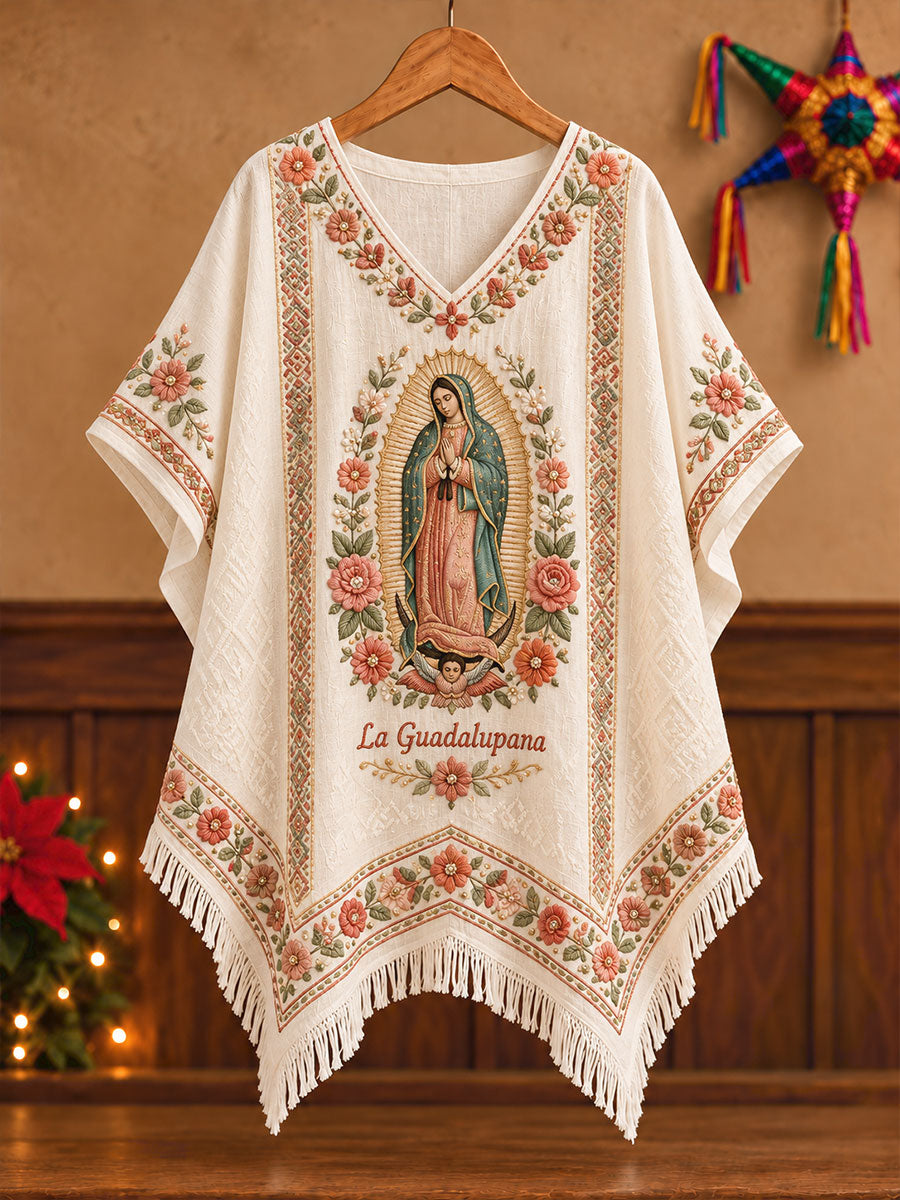 Camisetas estampadas con arte de la Virgen de Guadalupe de México para mujer
