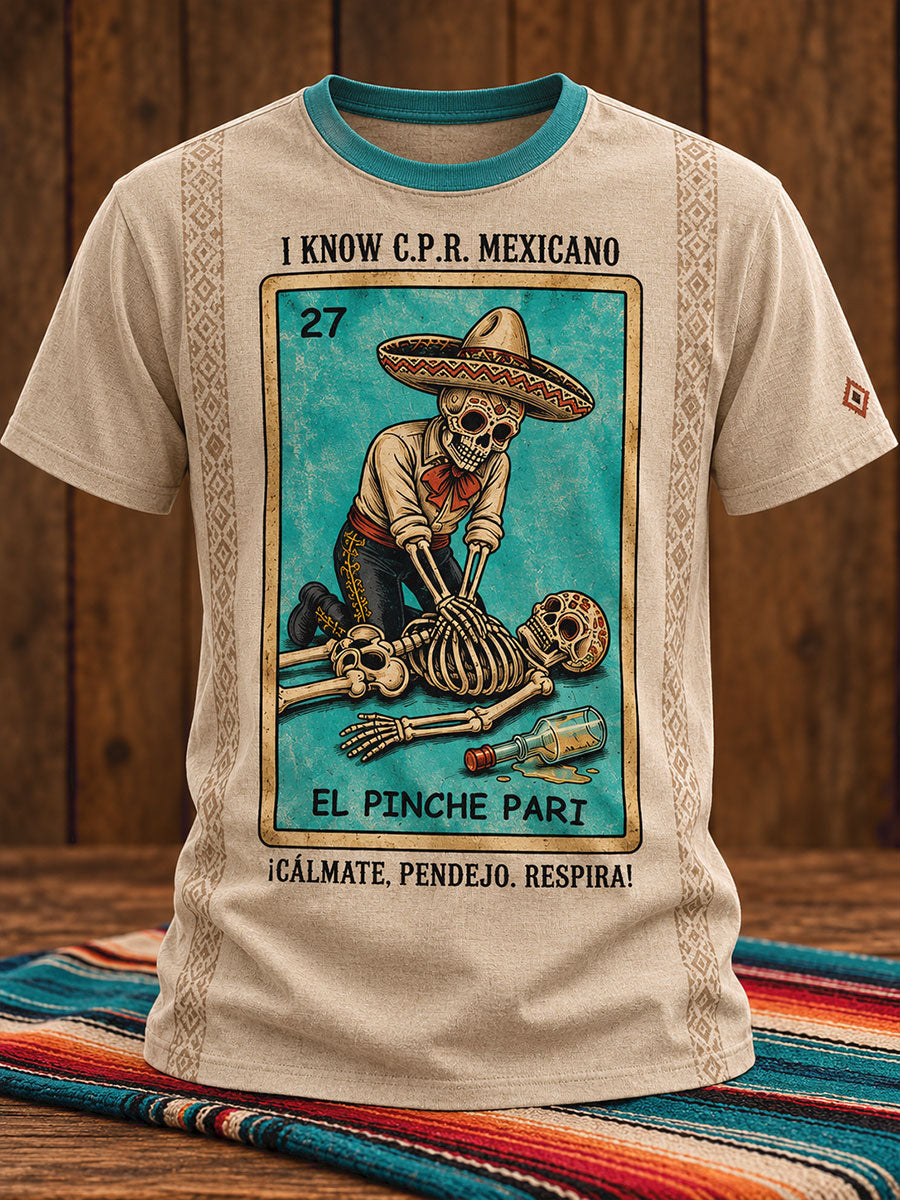 Camiseta estampada para hombre con la frase "I Know Mexican"