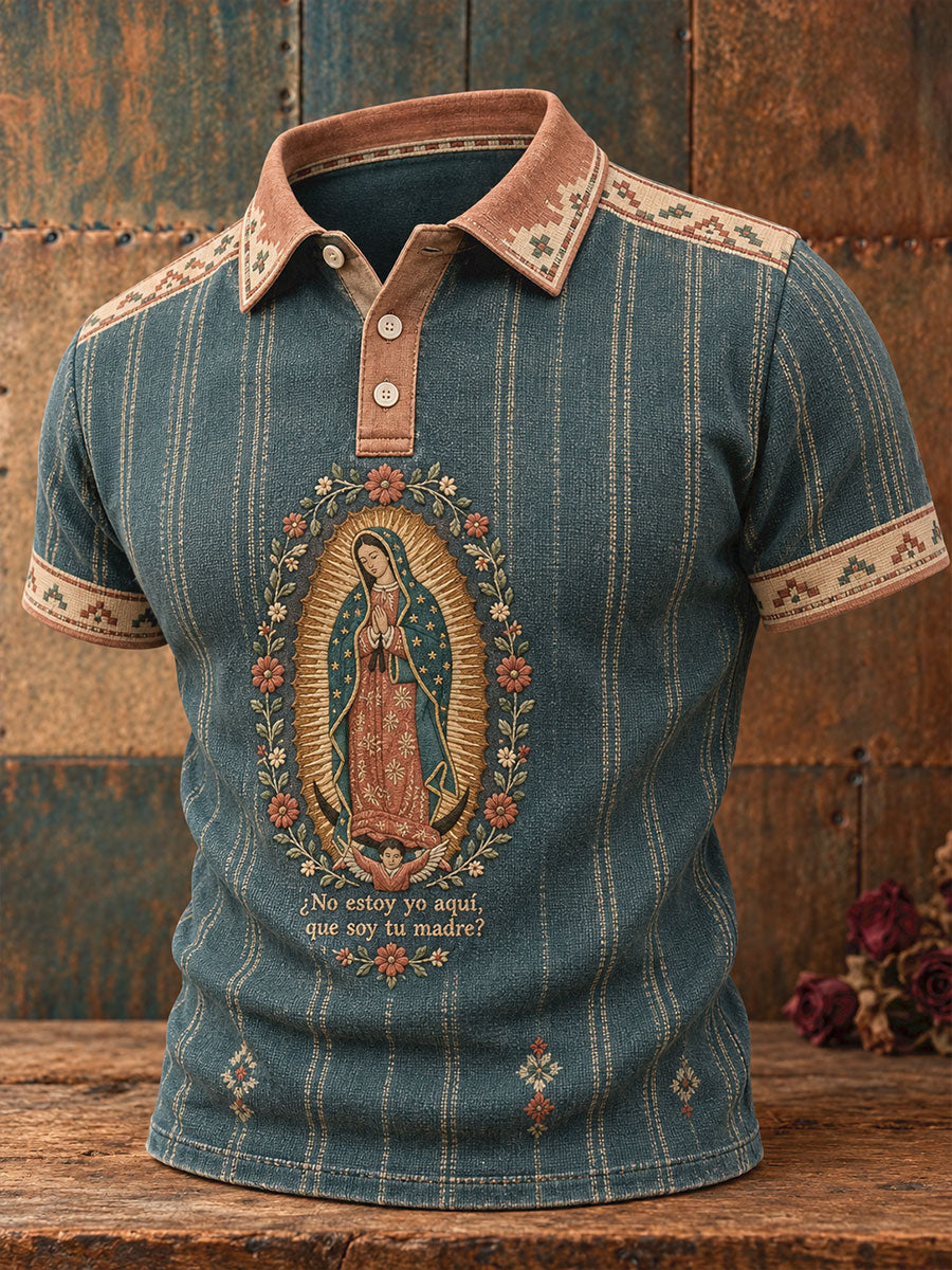 Camisetas casuales estampadas con el arte de la Virgen de Guadalupe para hombre