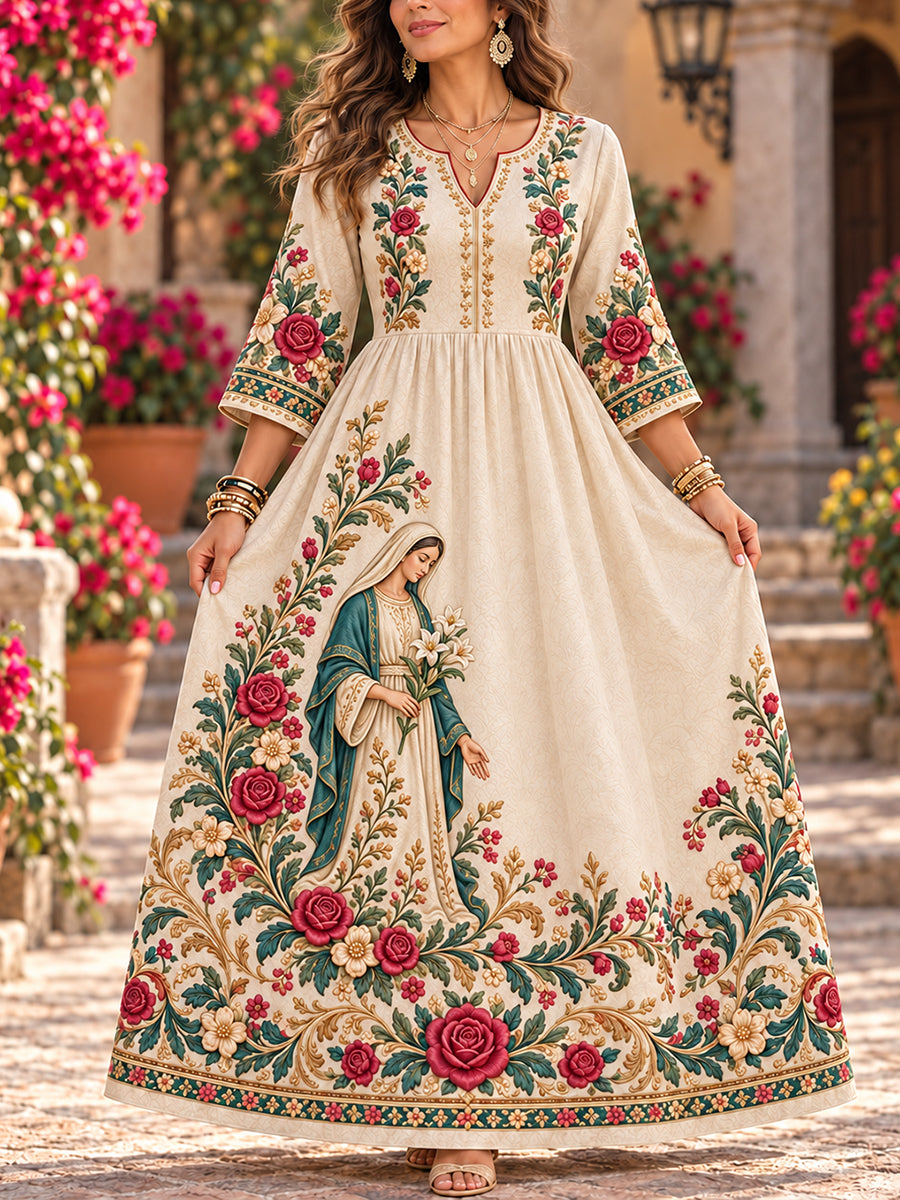 Vestido mexicano de la Fiesta de Nuestra Señora de Guadalupe para mujer