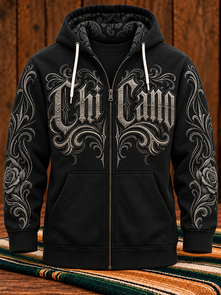 Abrigo estampado México Chicano Art para hombre