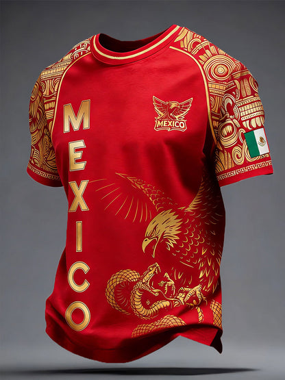 Camiseta estampada para hombres, amantes del fútbol mexicano