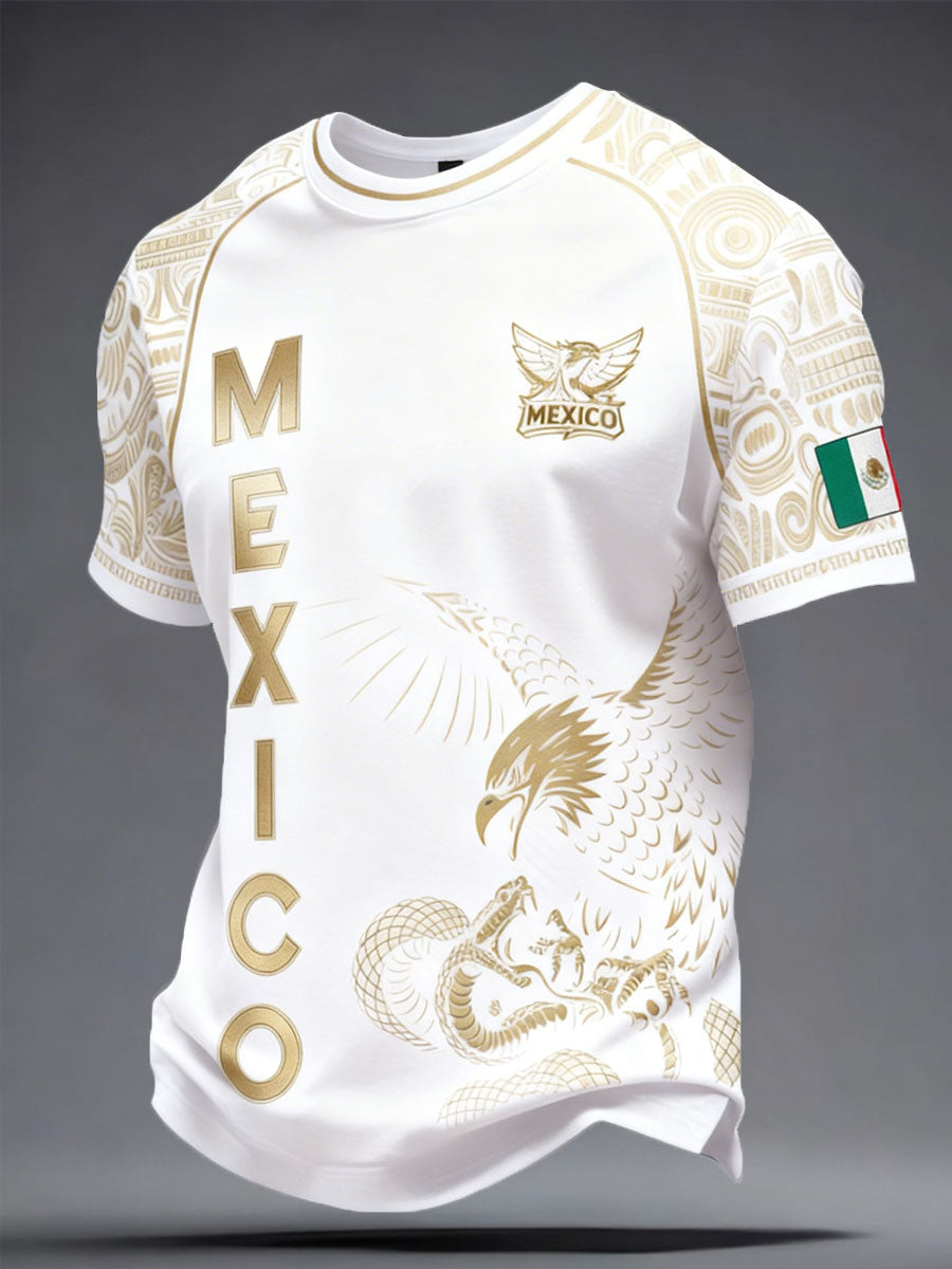 Camiseta estampada para hombres, amantes del fútbol mexicano