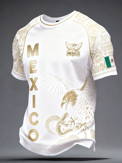 Camiseta estampada para hombres, amantes del fútbol mexicano
