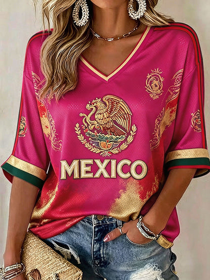 Camiseta estampada México Football Lover para mujer
