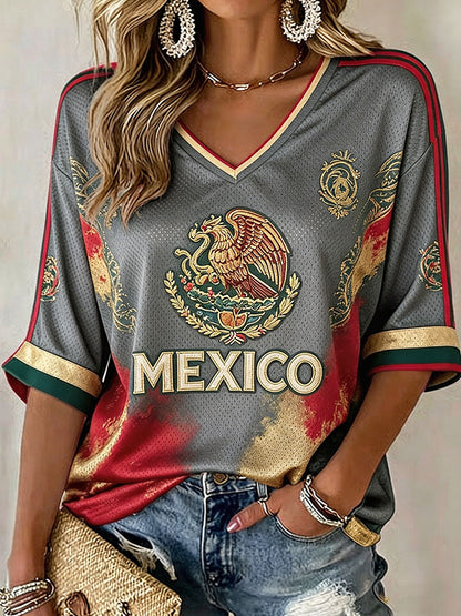 Camiseta estampada México Football Lover para mujer