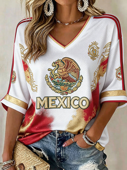 Camiseta estampada México Football Lover para mujer