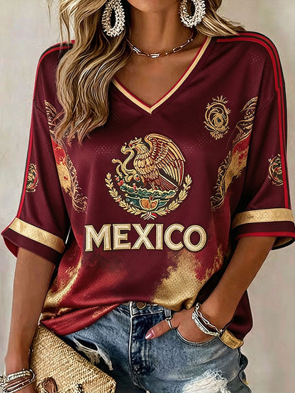 Camiseta estampada México Football Lover para mujer