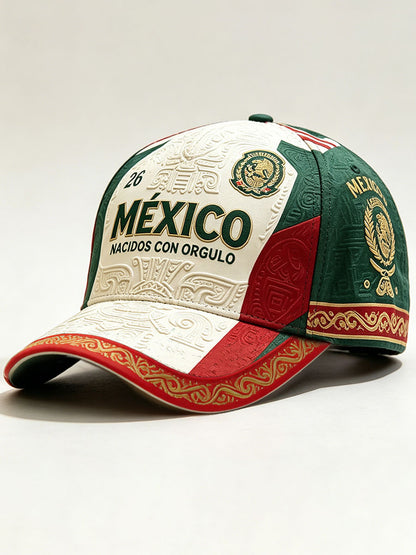 Sombrero unisex con estampado artístico para amantes del fútbol mexicano