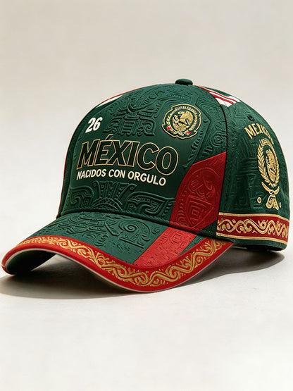 Sombrero unisex con estampado artístico para amantes del fútbol mexicano