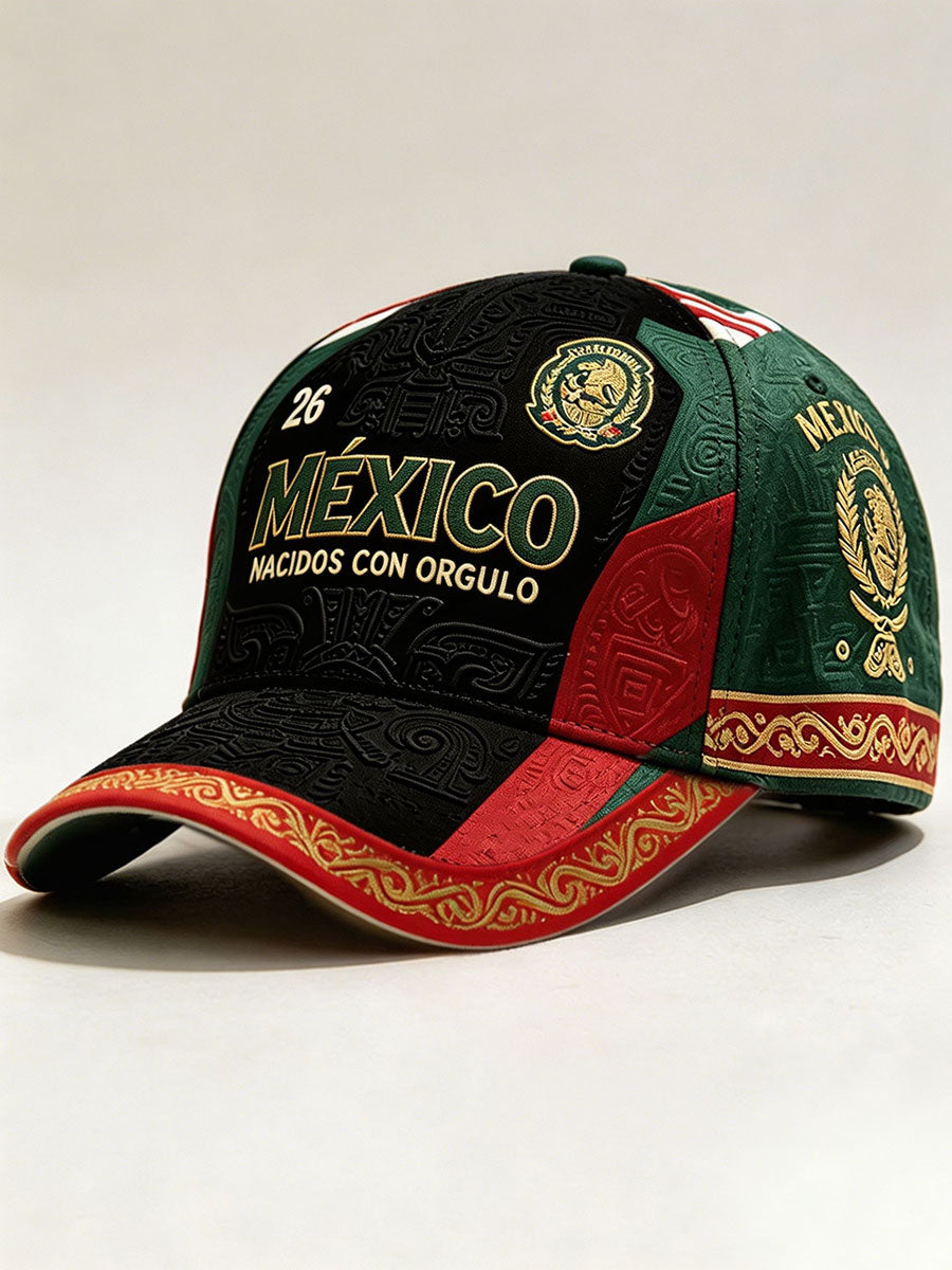 Sombrero unisex con estampado artístico para amantes del fútbol mexicano