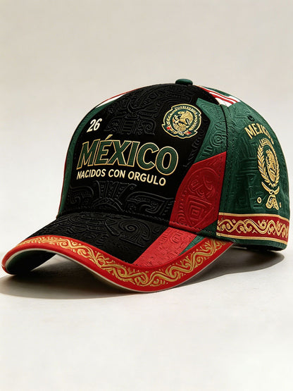 Sombrero unisex con estampado artístico para amantes del fútbol mexicano