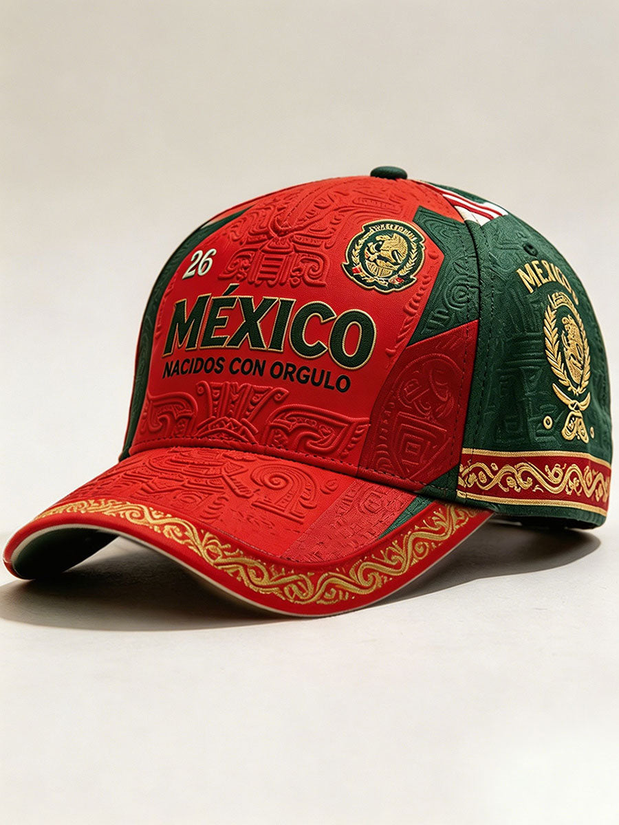 Sombrero unisex con estampado artístico para amantes del fútbol mexicano