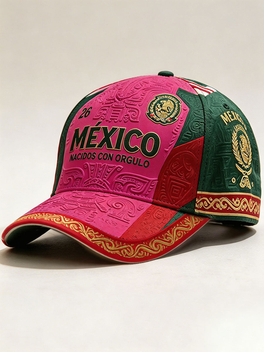 Sombrero unisex con estampado artístico para amantes del fútbol mexicano