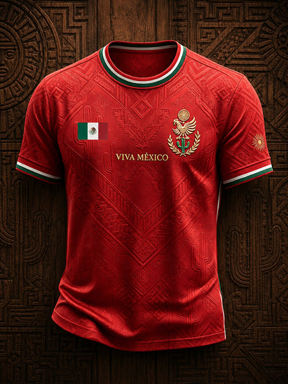 Camiseta estampada con diseño artístico para amantes del fútbol mexicano, para hombre