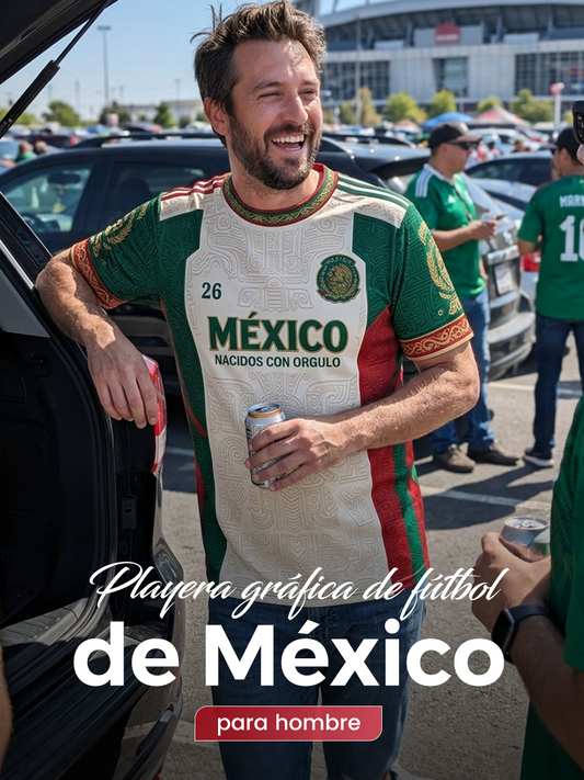 Camiseta estampada con diseño artístico para amantes del fútbol mexicano, para hombre