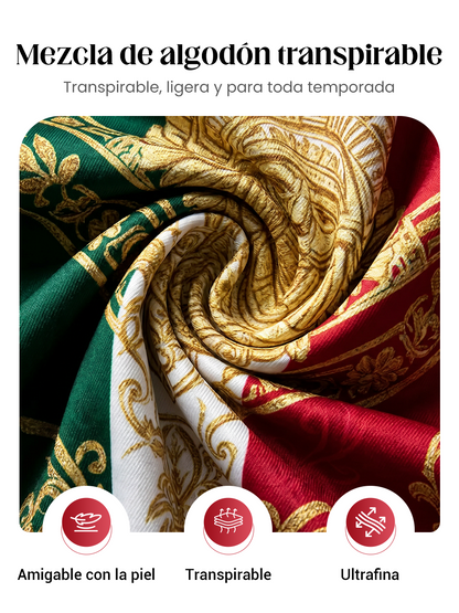 Camiseta estampada con diseño artístico de amor por el fútbol mexicano para mujer