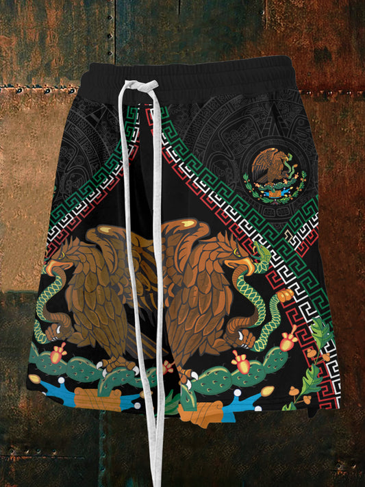 Hombres Mexican Culture Aztec Design Sports Casual Shorts